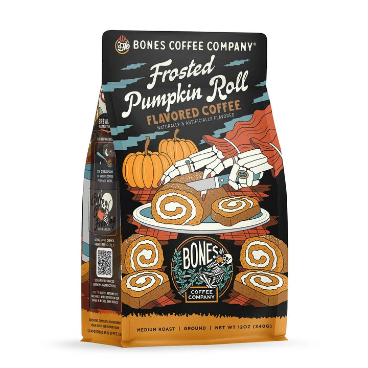 Bones Coffee Company- Frosted Pumpkin Roll