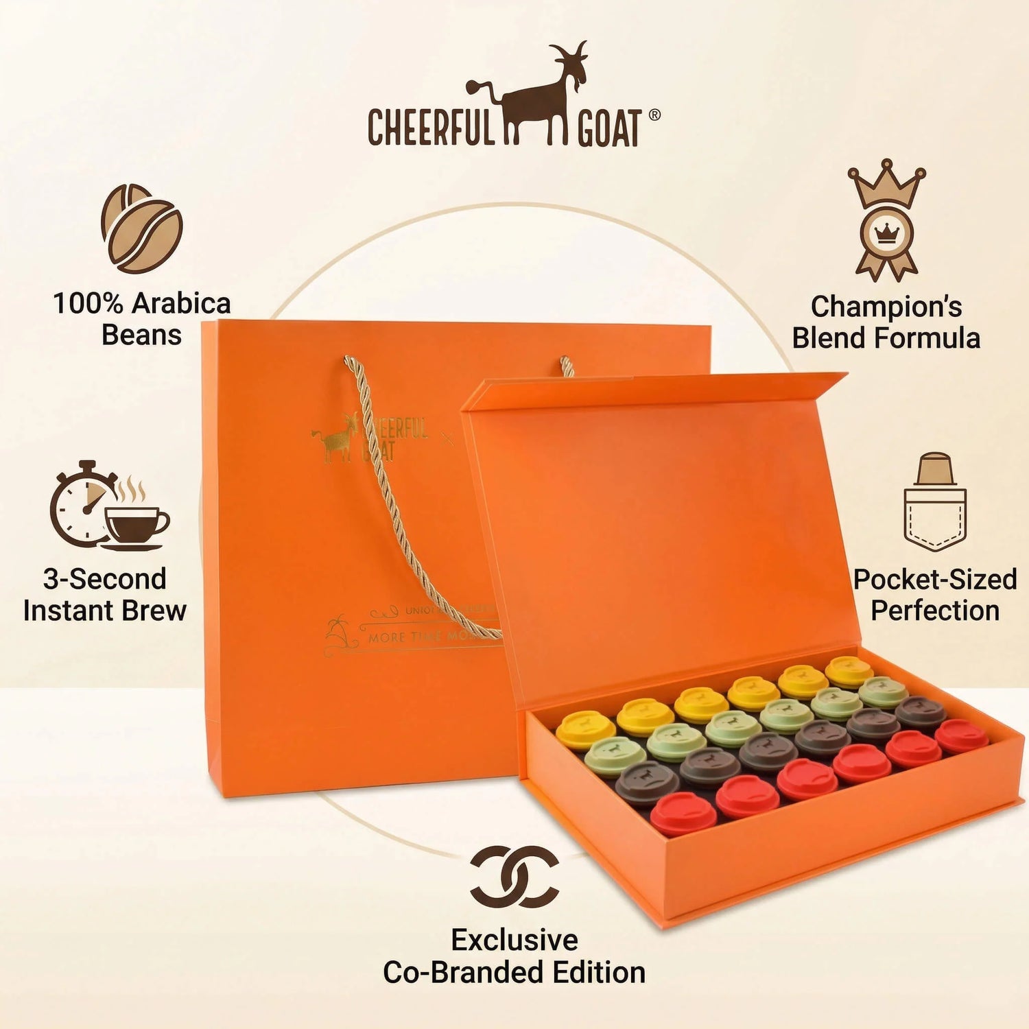 Cheerful Goat x Timemore Pocket Coffee Freeze-Dried Coffee Powder 24pcs