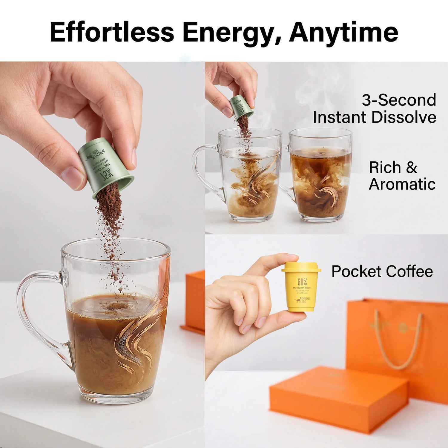 Cheerful Goat x Timemore Pocket Coffee Freeze-Dried Coffee Powder 24pcs