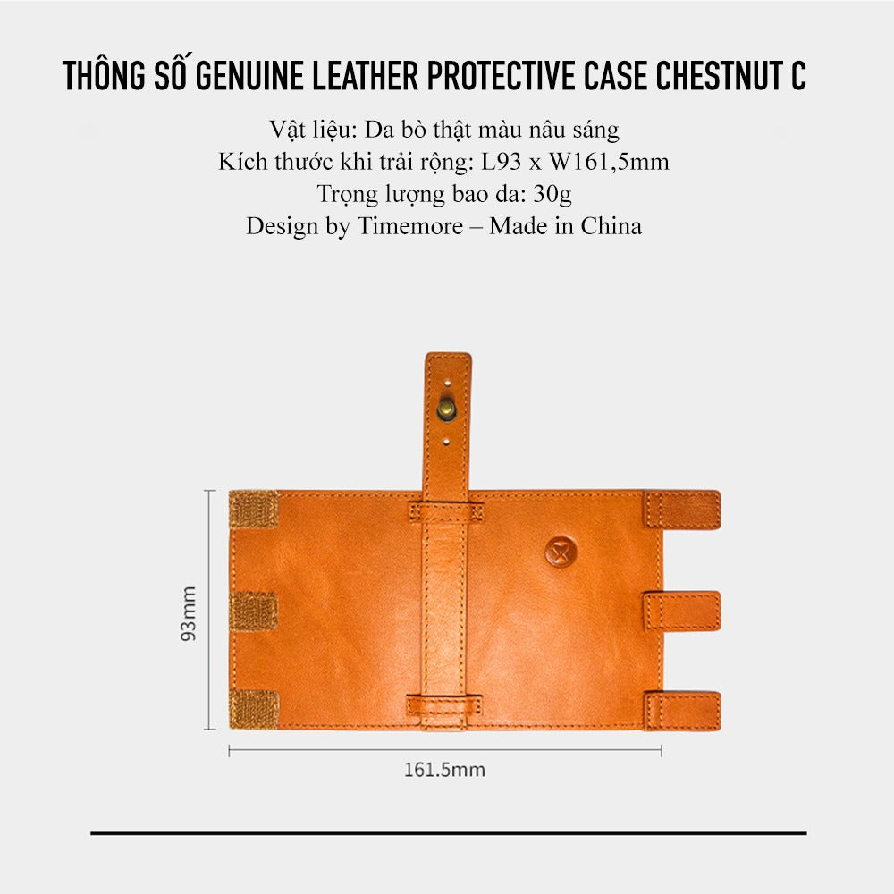 جراب حماية تايم مور- كستنائي C2/C3 مصنوع من الجلد الطبيعي