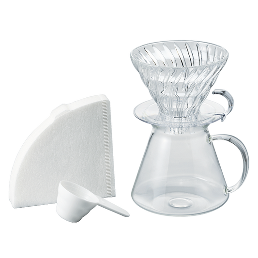 [Simply HARIO Series] V60 Glass Dripper & Server Set