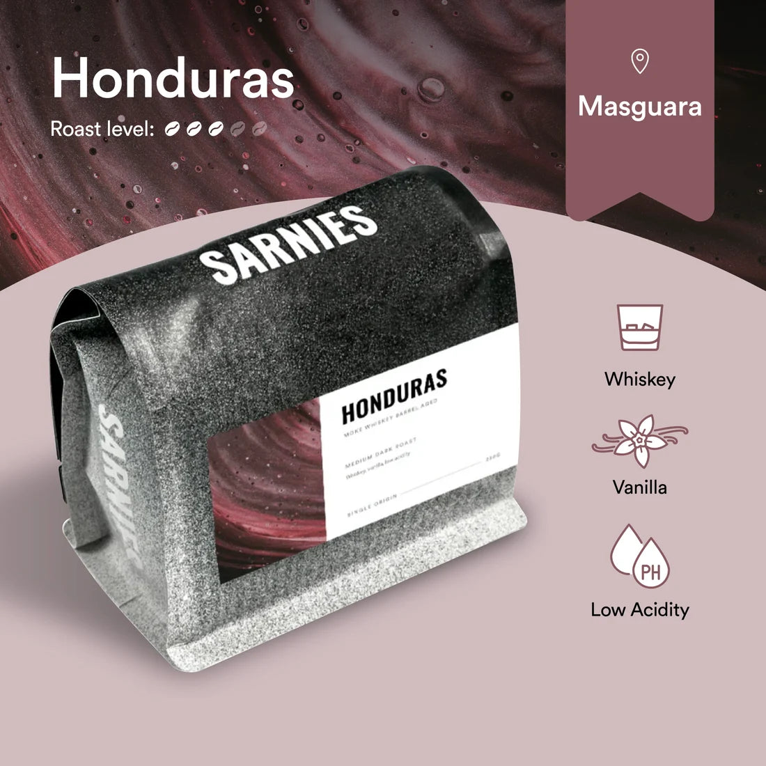SARNIES- Moke Whiskey Barrel Aged (Honduras)
