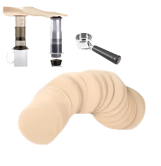 ورق ترشيح AeroPress/Espresso أبيض وطبيعي غير مبيض